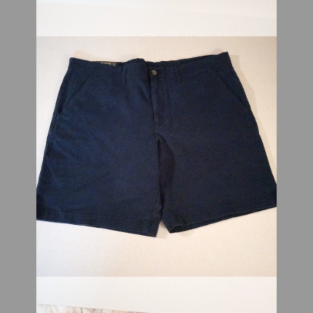 Member's Mark Men's Flat Front Chino Shorts Navy Blue Size 40 NWT